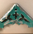 Single Antique Shabby Green Vtg Wood 19x37 Gingerbread Corbel Chic Old 1195-26b