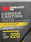 3m Sandblaster Pro Sponge Longer Lasting Fine 220 Grit Flat Surfaces 2pk New