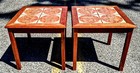 Vintage Danish Mid-century Modern Teak-tile-side-end-lamp Table Set