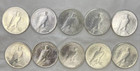 1921-1935 90  Silver Peace Dollars Lot Of 5 Uncirculated Mixed Dates Collectible