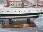 Vintage Pogoria Wood Model Ship 9 l X 9 1 4 t X 2 w Fully Assembled