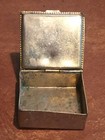 Antique Vintage Brass  Pill Box With Enamel Top