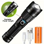 Xhp50 Led Rechargeable Flashlight Super Bright Zoom Camping Torch Lamp