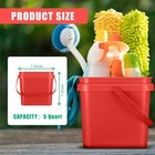 Jingmore 4 Pcs Plastic Bucket 5 Quart Square Utility Small Pail Red