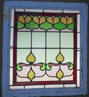Pretty Abstract Victorian English Leaded Stained Glass Window 22 1 2  X 25 1 4 