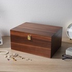 New Large Wooden Keepsake Storage Box With Lid Memory Chest Decorative Brown 