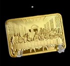 1 Troy Oz 24k Gold Layered Jesus Last Supper Bar In Capsule Bu