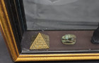 Egyptian Theme Wood Shadow Box Vintage - Bastet  Scarab  Pyramid  Chalice 