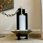 Art Deco Chandelier Vintage Lucite Lacquer   Brass Postmodern Hollywood Regency