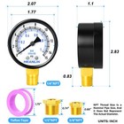 Well Pump Pressure Gauge 0-15psi 2  Dial 1 4  Npt 3 8  1 2  Hex Bushing