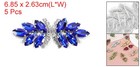 5 Pcs Blue silver White Rhinestone Crystal Applique Beaded Patches