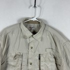 Natural Gear Long Sleeve Button Up Hiking Shirt Mens Xl Tan Vented Casual Camp