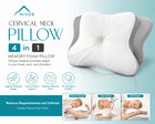 Cervical Neck Pillow Memory Foam Pain Relief Ergonomic Nivor 4-in-1 New