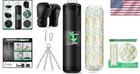Kids Punching Bag Set 2 75ft Heavy Kickboxing 2kg Sponge 6oz Gloves