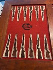 Vtg Needlepoint Backgammon Board Cowboy Western Colt Firearms 32 1 2 X  23 1 2 