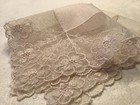 9314    deluxe Pink Linen Surrounds Wide Netted Lace Floral Wedding Handkerchief