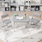 Portable Folding Kids Table   Chairs Set Of 3 With Soft Pu Cushions For Comfort