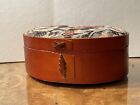 Vintage Primitive Shaker Style Oval Wood Sewing Box
