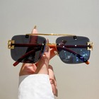 Fashion Square Pilot Sunglasses Mens Women Luxury Rimless Hip Hop Shades Glasses