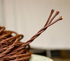 Brown Twisted 3-wire Cloth Covered Cord  18ga  Vintage Lamp Antique Lights Rayon