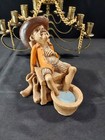 Bill Vernon Cowboy Foot Soak Shade Tree Creations 1985 Vintage Western Statue