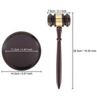 Judge Gavel And Sound Block Set  Wooden Court Auction Hammer  Brown