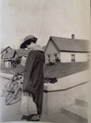 1910   s Antique Photo Lot 2 Young Pretty Lady Takes Break Bicycling Bicycle