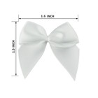 50pcs 5 8 Boutique Mini White Satin Ribbon Bows Flowers Appliques Diy Craft F   