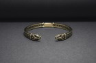 Rough Textured Jormungandr Bracelet Norse Arm Ring Elder Futhark Runes Jewelry