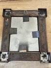 Handmade Rustic Mexican Mirror W  Handcrafted Punched Tin   Talavera Tiles    