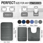 3pcs Solid Memory Foam Bathroom Bath Mat Contour Rug Set With Toilet Lid Cover