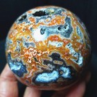 436 5g Natural Polished Colorful Sparkle Banded Agate Geode Ball Healing Ca4682