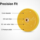 Luo Ke 2 Pcs 6   Cotton Buffing Wheel  1 2   Arbor 55 Ply 6 Inches  Yellow