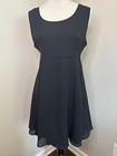 Vintage 90   s La Belle Black Dress Lined Chiffon Satin Tie Back Size 9 Junior Lbd