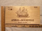 1 Rare Wine Wood Panel Amiral De Beychevelle Vintage Crate Box Side 5 26 46