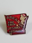 Arkansas Travel Souvenir Lapel Pin Map Shape Major Cities Vintage