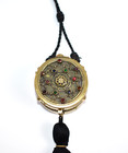 Rare  Antique Brass Dbl Sided Jeweled Compact perfume Lipstick  all Original 