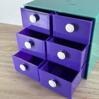Mod Small Desk Organizer Green Blue Teal W drawers Mcm Vintage 1970s Retro