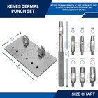 Keyes Dermal Punch 4  Set Dermatology Surgical Instruments German Grade