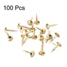 Upholstery Nails Tacks 6mm Dia 11mm Height Round Thumb Pins Gold Tone 100 Pcs
