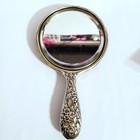        Victorian Art Nouveau Repousse  Sterling Silver Hand Mirror Heavy 304 8g       