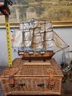 Vintage Wood Model Ship Boat    u s s  Constitution 1814    Assembled Nautical 