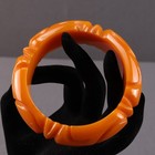 Vintage Carved Orange Bakelite Bangle Bracelet Tested Butterscotch Egg Yolk