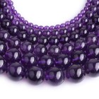 Natural Round Purple Amethyst Gemstone Loose Beads Jewelry Making Strand 15 Bulk