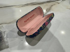 New X2 Clam Shell Hard Eyeglasses Floral Pu Glasses Case Black Free Shipping