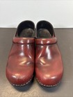 Dansko Professional Clog Maroon Leather Casual Slip-on Shoes Woman   s Size 8-8 5