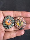2 Pcs Ancient Very Rare Phoenician Emotion Mosaic Face Bead Jewish Amulet W2