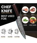 Japanese Pro 8 Inch Chef Knife  High Carbon Stainless Steel W  Damascus Pattern