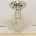 790am Antique Vintage 40 s Art Deco Glass Shade Ceiling Light Fixture Chandelier