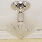 790an Antique Vintage 40 s Art Deco Glass Shade Ceiling Light Fixture Chandelier